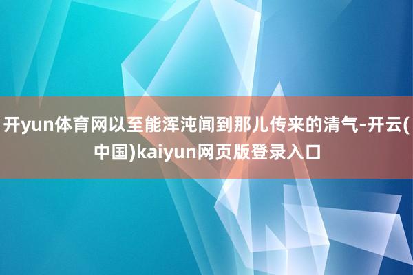 开yun体育网以至能浑沌闻到那儿传来的清气-开云(中国)kaiyun网页版登录入口